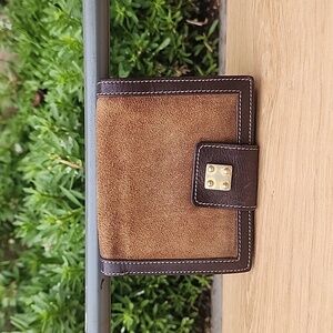 Loewe Anagram Brown Suede Wallet